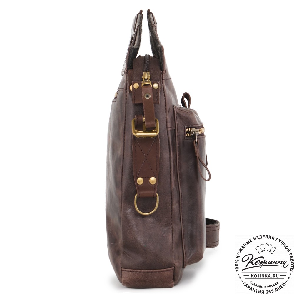  Универсальный кожаный портфель "Диего" (темно-коричневый антик) 